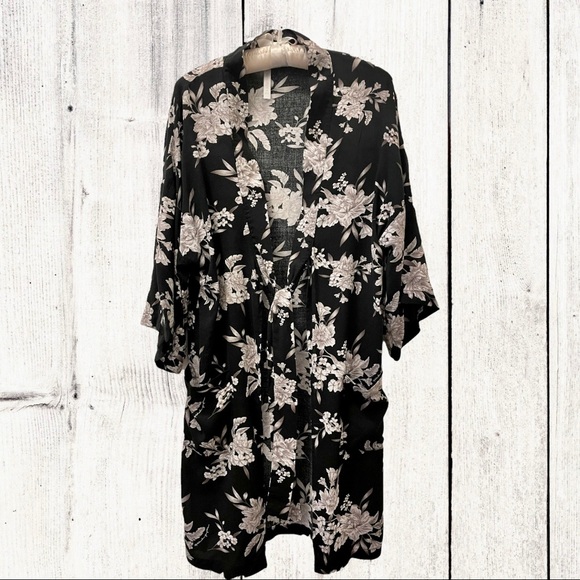 Spiritual Gangster Accessories - Spiritual Gangster Maya Floral Kimono with Tie Front